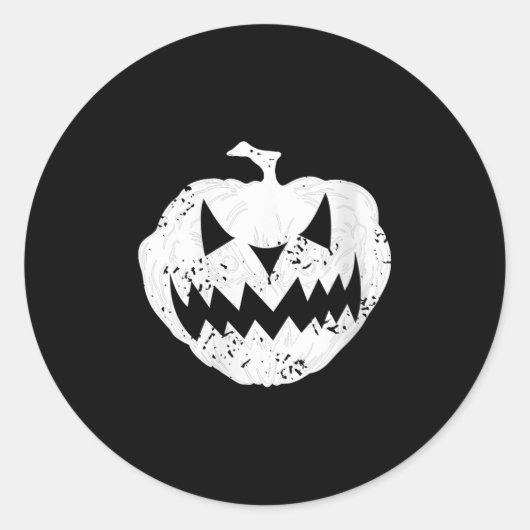 Frauen Y Pumpkin Gesicht gestört Dunkellichthalme Runder Aufkleber (Vorderseite)