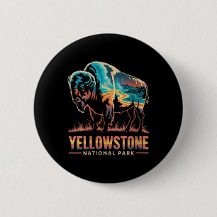 Frauen Yellowstone Nationalpark Retro Outdoor Wand Button