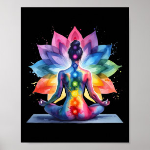 Frauen Yoga Meditation spirituelle Körperenergie C Poster
