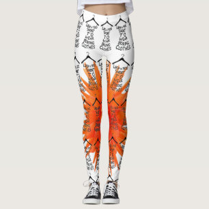 Frauen Yoga Stretch Leggings Orange Blume