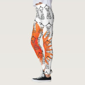 Frauen Yoga Stretch Leggings Orange Blume (Links)