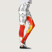 Frauen Yoga Stretch Leggings Orange Blume (Rechts)