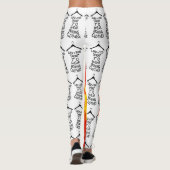 Frauen Yoga Stretch Leggings Orange Blume (Rückseite)
