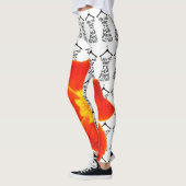 Frauen Yoga Stretch Leggings Orange Blume (Links)