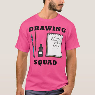 Frauen Zeichnend Design für Squad Illustrator Sket T-Shirt