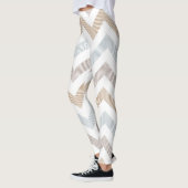 Frauen Zigzag Tan/Beige/Light Blue Leggings (Links)