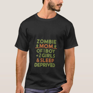 Frauen Zombie Mama Junge 2 Mädchen Schlafmangel De T-Shirt