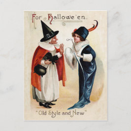 Frauen zu Halloween-Kostümen, Vintager Urlaub Postkarte