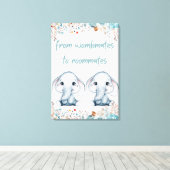 Frauen zu Mitbewohnern Elefant Kinderzimmer Mauer Leinwanddruck (Insitu (Holzboden))