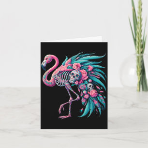 Frauen Zucker-Schädel mexikanischer Flamingo Dia d Karte