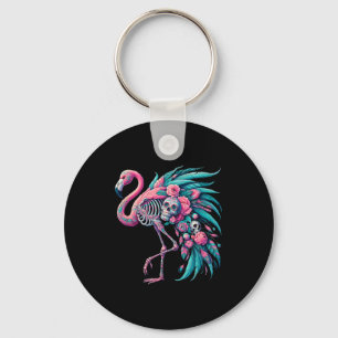 Frauen Zucker-Schädel mexikanischer Flamingo Dia d Schlüsselanhänger