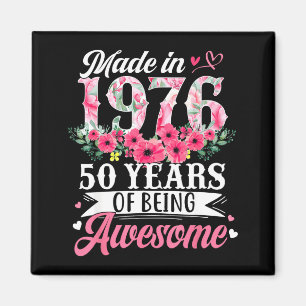 Frauen zum 50. Geburtstag Geboren 1976 Floral Magnet