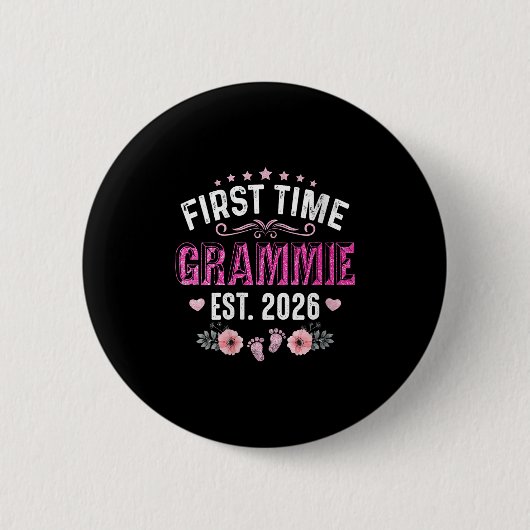 Frauen zum ersten Mal Grammie Est. 2026 Button (Vorderseite)