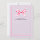 Frauenabschied Party Modernes, elegantes Rosa Bow Einladung (Rückseite)