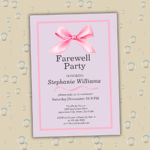 Frauenabschied Party Modernes, elegantes Rosa Bow Einladung