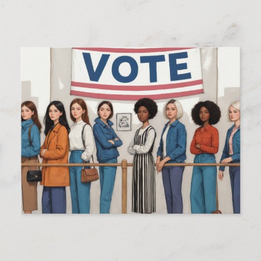 Frauenanteil bei der Abstimmung Postkarte (Vorderseite)