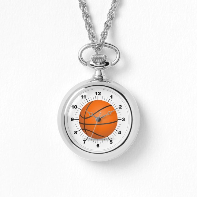 Frauenbasketball Wraparound Silver Watch Armbanduhr (Vorderseite)