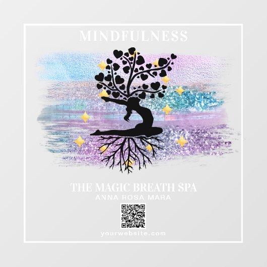 ** Frauenbaum Reiki Yoga Meditation Fensteraufkleber (Blatt)