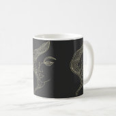 Frauenblatt Elegante Linienkunst Profil Kaffeetasse (VorderseiteRechts)