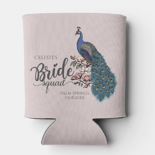 Frauenblush Peacock Bride Squad Dosenkühler (Rückseite)