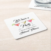 Frauencocktail Sommer 50. Geburtstagsparty Rechteckiger Pappuntersetzer (angewinkelt)