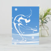 Fraueneis Skaten Sport Illustration Einladung (Stehend Vorderseite)