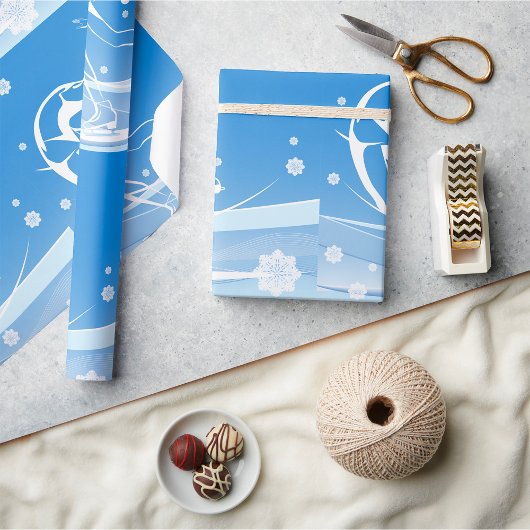 Fraueneis Skaten Sport Illustration Geschenkpapier