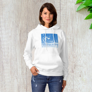 Fraueneis Skaten Sport Illustration Hoodie