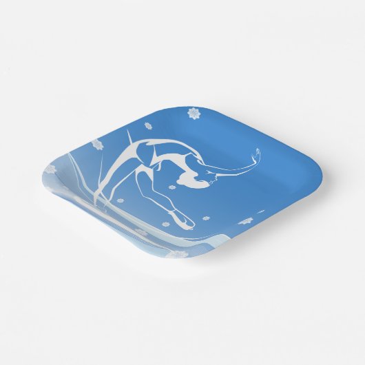 Fraueneis Skaten Sport Illustration Pappteller (Gewinkelt)