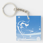 Fraueneis Skaten Sport Illustration Schlüsselanhänger (Vorderseite)