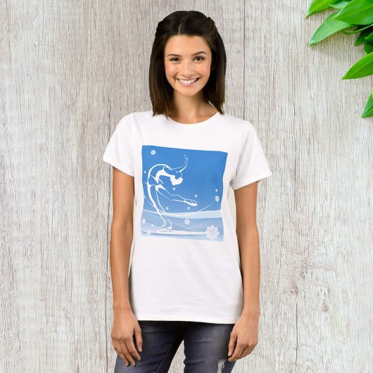 Fraueneis Skaten Sport Illustration T-Shirt