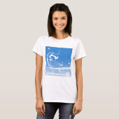 Fraueneis Skaten Sport Illustration T-Shirt (Vorne ganz)