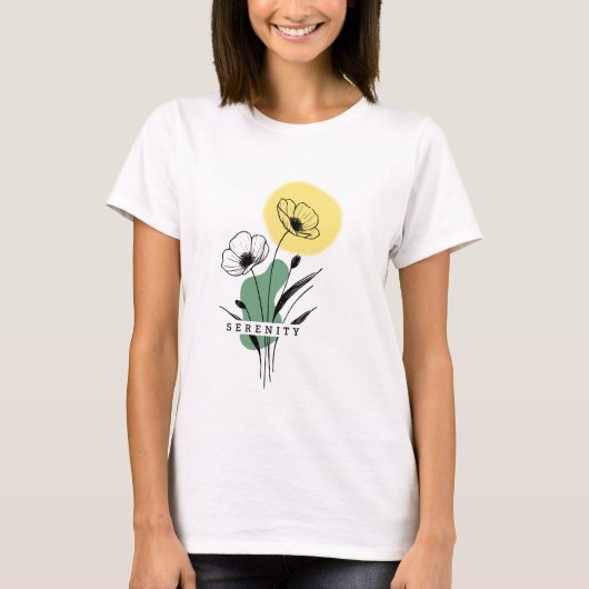 Frauenelegante Blumenmohn-T - Shirt (Vorderseite)