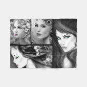 Frauenfantasy-Märchen Fleecedecke (Vorderseite (Horizontal))