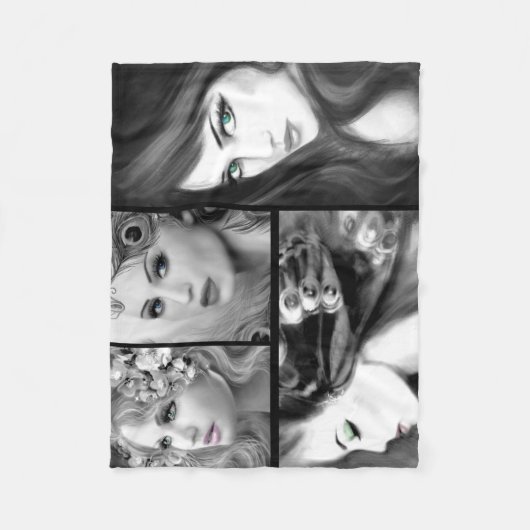 Frauenfantasy-Märchen Fleecedecke (Vorderseite)