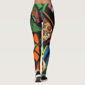Frauenfarbene Abstrakte Moderne Kunst Yoga Pants Leggings (Rückseite)