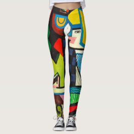 Frauenfarbene Abstrakte Moderne Kunst Yoga Pants Leggings