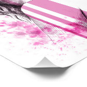 Frauenfarbenportrait Pink Fashion Illustration Art Fotodruck (Ecke)