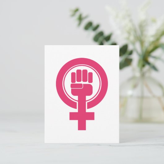 Frauenfaust-Resist-Symbol Postkarte (Stehend Vorderseite)