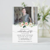 Frauenfeier zum Leben Einladung mit Foto (Stehend Vorderseite)