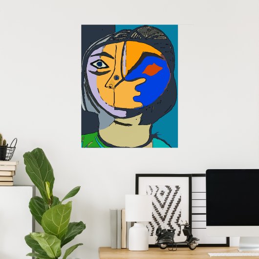 Frauenfeind im Kubismus Poster (Heimbüro)