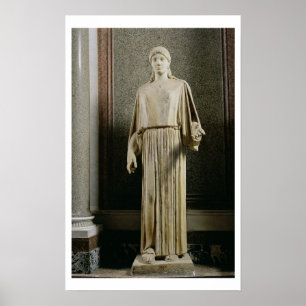 Frauenfigur mit Peplos, griechisch (Marmor) Poster