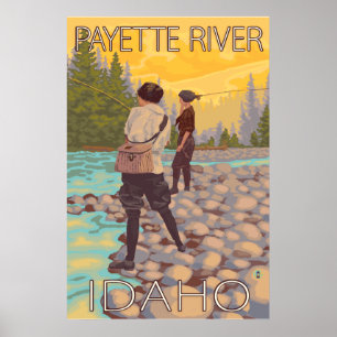 Frauenfischen - Payette River, Idaho Poster