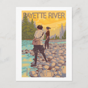Frauenfischen - Payette River, Idaho Postkarte