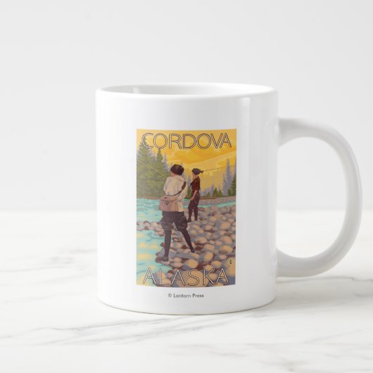 Frauenfischerei - Cordova, Alaska Jumbo-Tasse (Rechts)