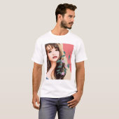 Frauenfrau hübsches Gesicht, Portraitkunst T-Shirt (Vorne ganz)