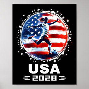 Frauenfußball Amerikanische Flagge Fußballbekleidu Poster