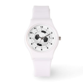 Frauenfußball Sporty White Silicon Watch Armbanduhr