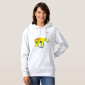 Frauengedecktes Sweatshirt mit gelbem Elefant (Vorne ganz)