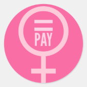 Frauengehälter Runder Aufkleber (Vorderseite)